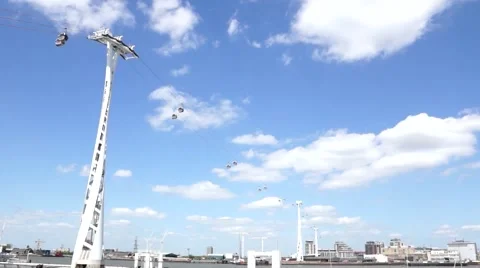 Cable car Greenwich thames Video stock 50360464
