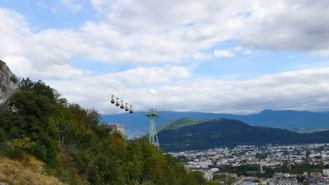 Cable car in Grenoble. Stock Footage 96223747