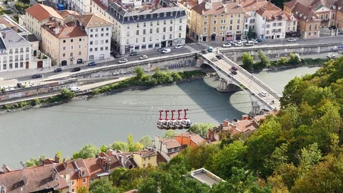 Cable car of grenoble Stock Footage 96223763