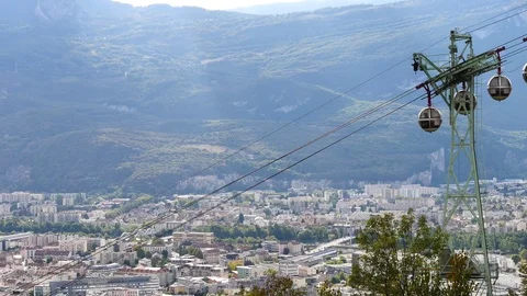 Cable car of grenoble Stock Footage 96223764