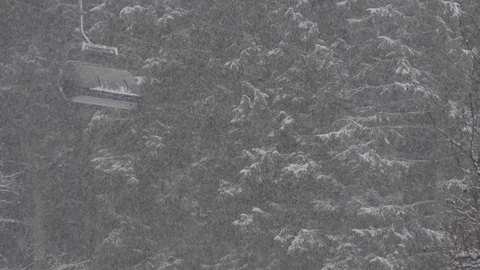 Cable car in heavy snow Stock Footage 71155037