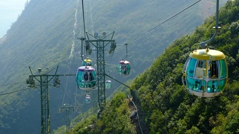 Cable car in Hong Kong Stock Footage 84923368