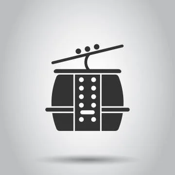 Cable car icon in flat style. Elevator cabin vector illustration on white iso Illustrazione stock