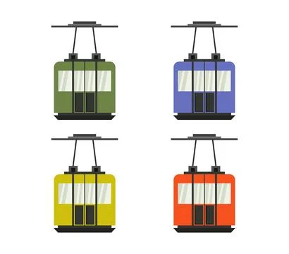 Cable car icon illustrated in vector on white background Stock Illustration