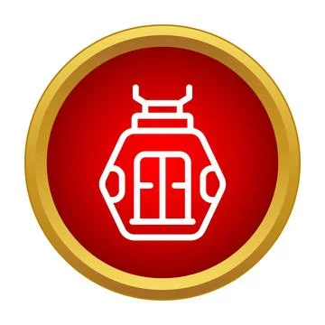 Cable car icon representing alpine mountain transport Stock Illustration