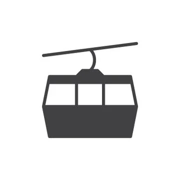 Cable car icon vector, filled flat sign, solid pictogram Stock Illustration