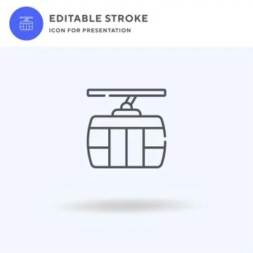 Cable Car icon vector, filled flat sign, solid pictogram isolated on white, l Stock Illustration