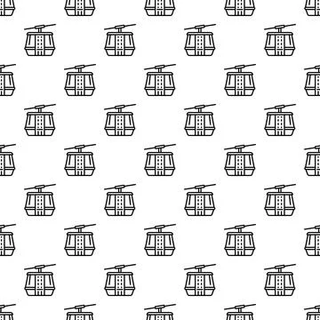 Cable car icons seamless pattern background design Stock Illustration