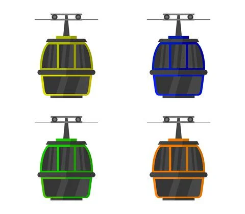 Cable car illustrated in vector on a white background Stock Illustration