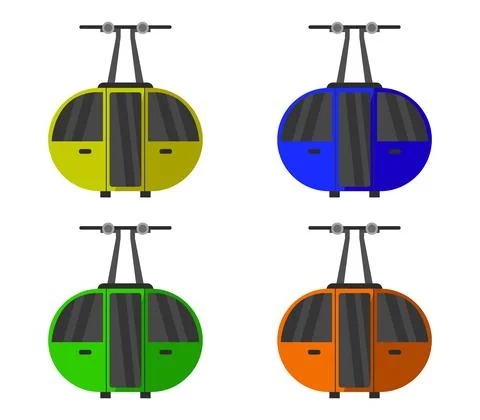 Cable car illustrated in vector on a white background Stock Illustration