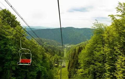 Cable car leading to the mountains Stock Photos