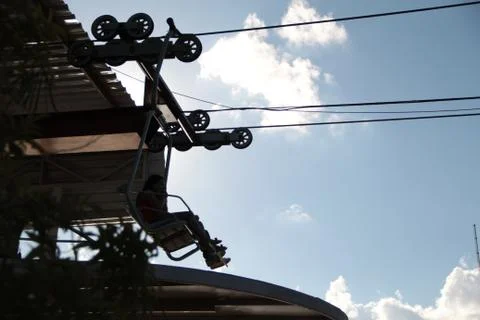 Cable car leaving Foto stock