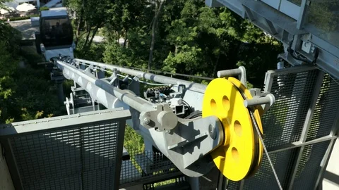 Cable Car Lifting Wheel Mechanism Stock Footage 97180950