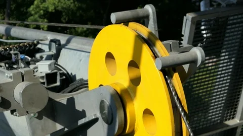 Cable Car Lifting Wheel Mechanism Stock Footage 97180956