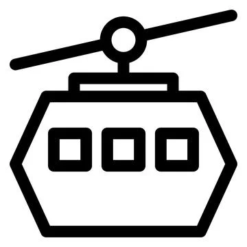 Cable car line icon vector illustration isolated on white background Illustrazione stock