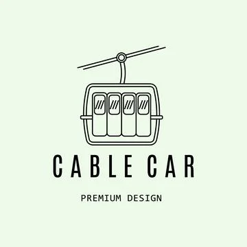 Cable car logo icon design minimalist vector illustration to travel Illustrazione stock