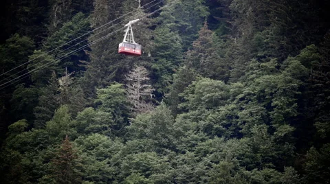 Cable Car in the mist Stock Footage 65399930