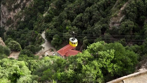 Cable car to Montserrat. Funicular Sant Joan Video stock 172391642