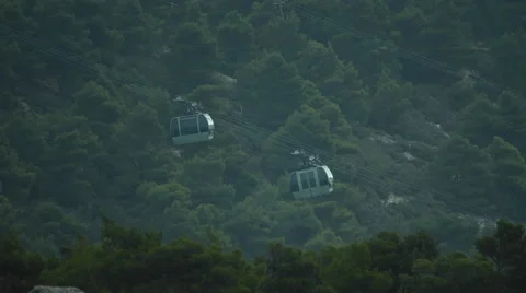 Cable car on mountain Stock Footage 68788381