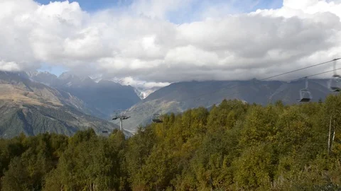 Cable car to the mountain Stock Footage 82386020