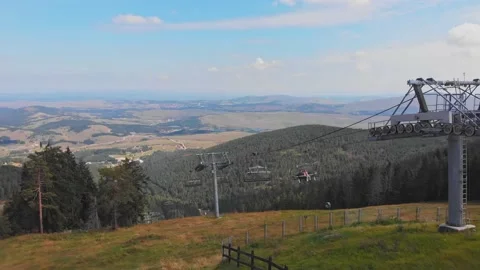 Cable car on the mountain Stock Footage 171564570