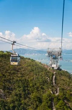 Cable car on the mountain Stock Photos