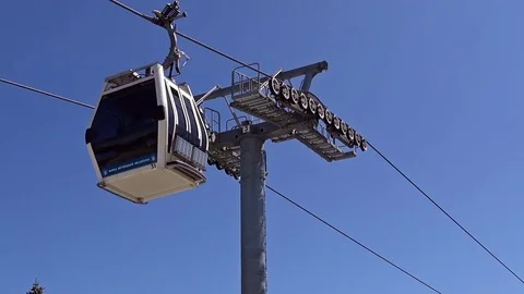 Cable car in the mountains, close up, Turkey Stock-Footage 80242974