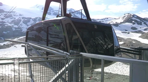 Cable car in the mountains Stock Footage 33061317