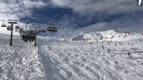 Cable car in mountains.  Stock Footage 85461467