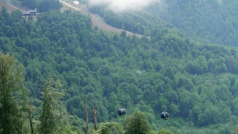 Cable car in mountains Stock-Footage 108744124