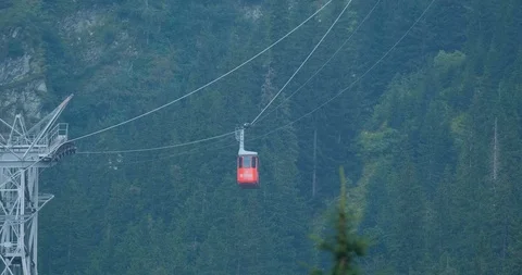 Cable car in mountains Stock Footage 121110849