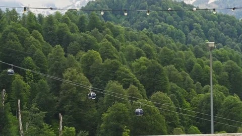 Cable car in the mountains Stock Footage 204004312