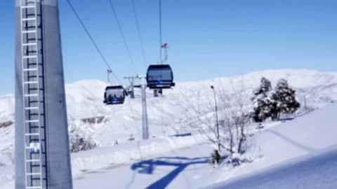 A cable car in the mountains. Stock Footage 234554619