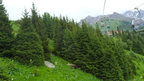 Cable car in the mountains Stock Footage 301393426