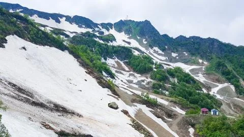 Cable car in the mountains of Sochi. The cable car in Caucasus mountains. Sochi Stock Photos