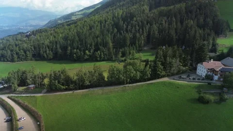 Cable Car Moving Through Mountain Landscape in South Tyrol, Italy Stock Footage 344008931