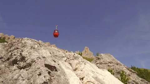 Cable car near rock Stock-Footage 79893016