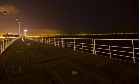 Cable car at night Stock Photos