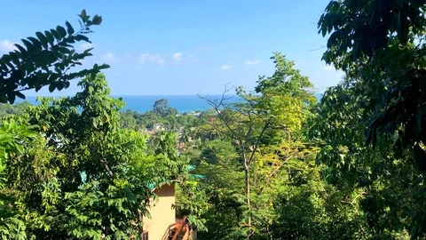 Cable car od ride to Lamai Viewpoint, Koh Samui, Thailand Stock Footage 124000543