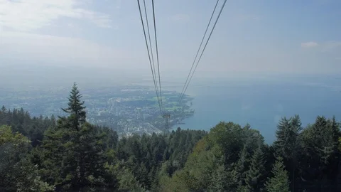 Cable Car Over The Forest Stock Footage 120594297