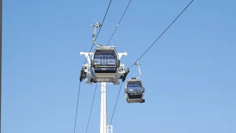 Cable car over head in Vila Nova de Gaia, Porto, Portugal Stock Footage 103852583