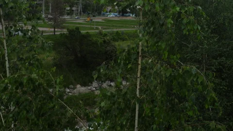 Cable car over mountain stream Video stock 318731982