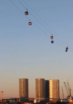 Cable car over the Thames Stock Photos