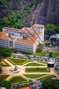 Cable car over urca Stock Photos