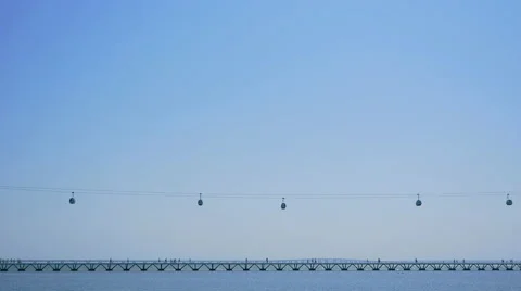 Cable Car in Parque das Nacoes - Portugal - Lisboa 库存影片 67489380