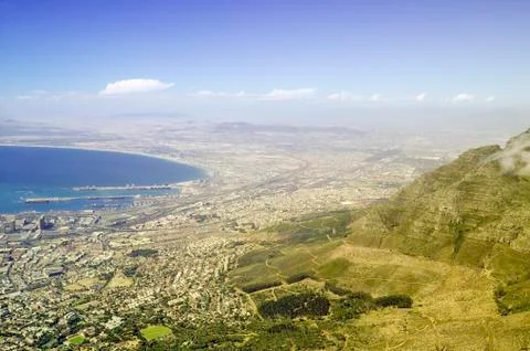 Cable Car to the peak of Table Mountain to witness the phenomenal views over Stock Photos