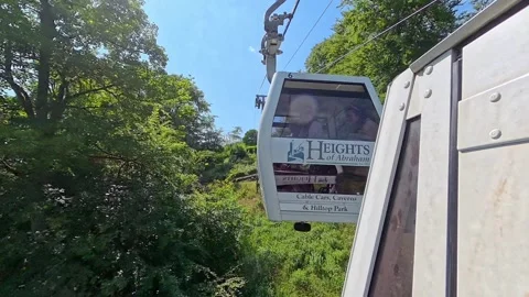 Cable car ride back from the Heights of Abraham Video stock 313377665