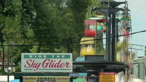 A Cable Car Ride at the Fair Stock Footage 54645113