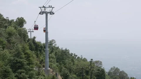 Cable car ride at mountains Stock Footage 312335621