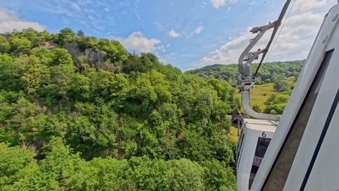 Cable car ride over Matlock Bath, Peak District Video stock 313379844
